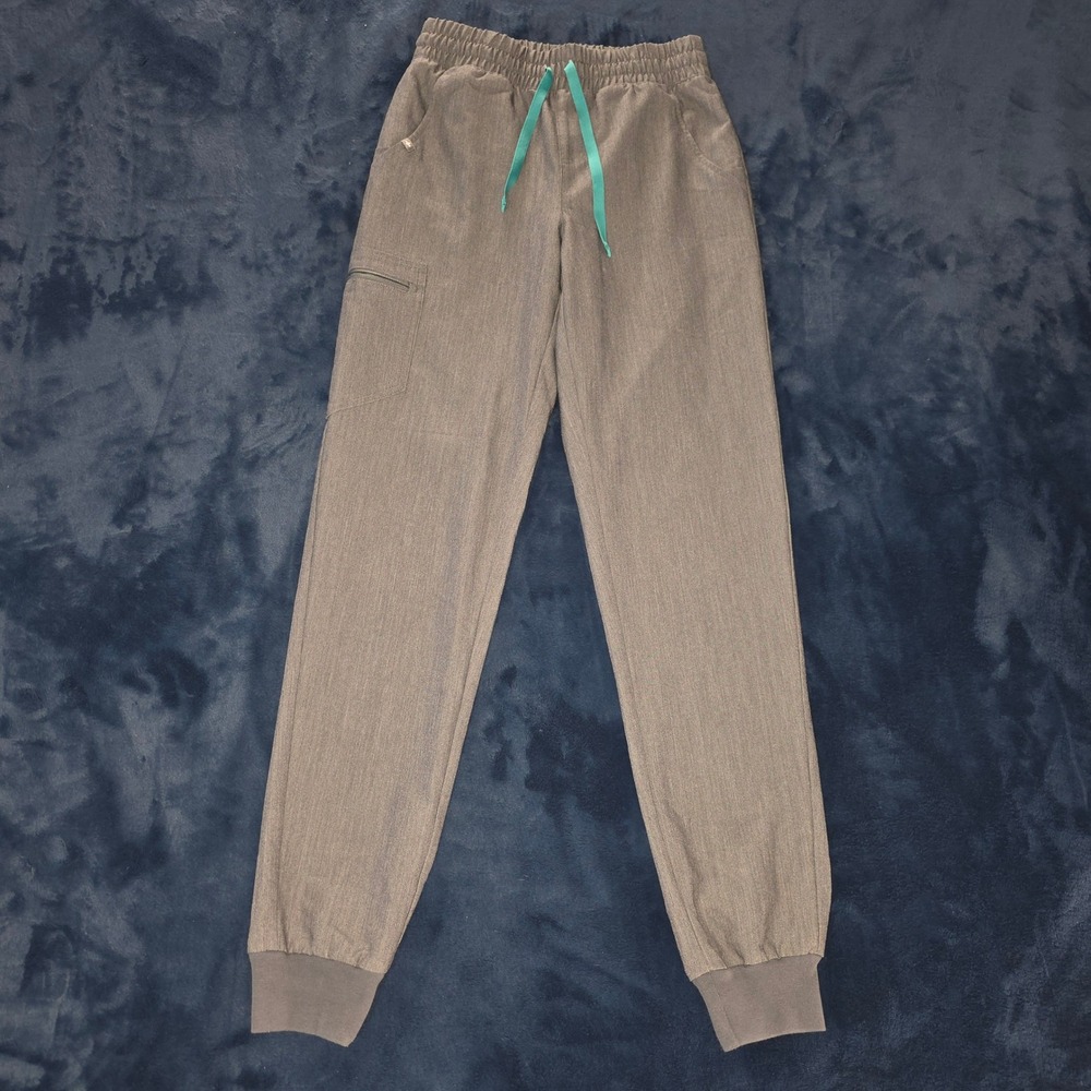 FIGS Technical Collection Gray Scrub Jogger Pants XS Tall Heather Gray